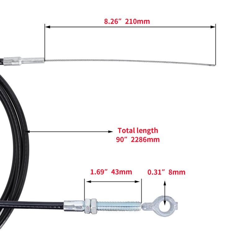 MTATCN Enhanced 90" Long Throttle Cable 8173 with 82" Casing Replacement for Manco GO Kart Cart Buggy - Image 2